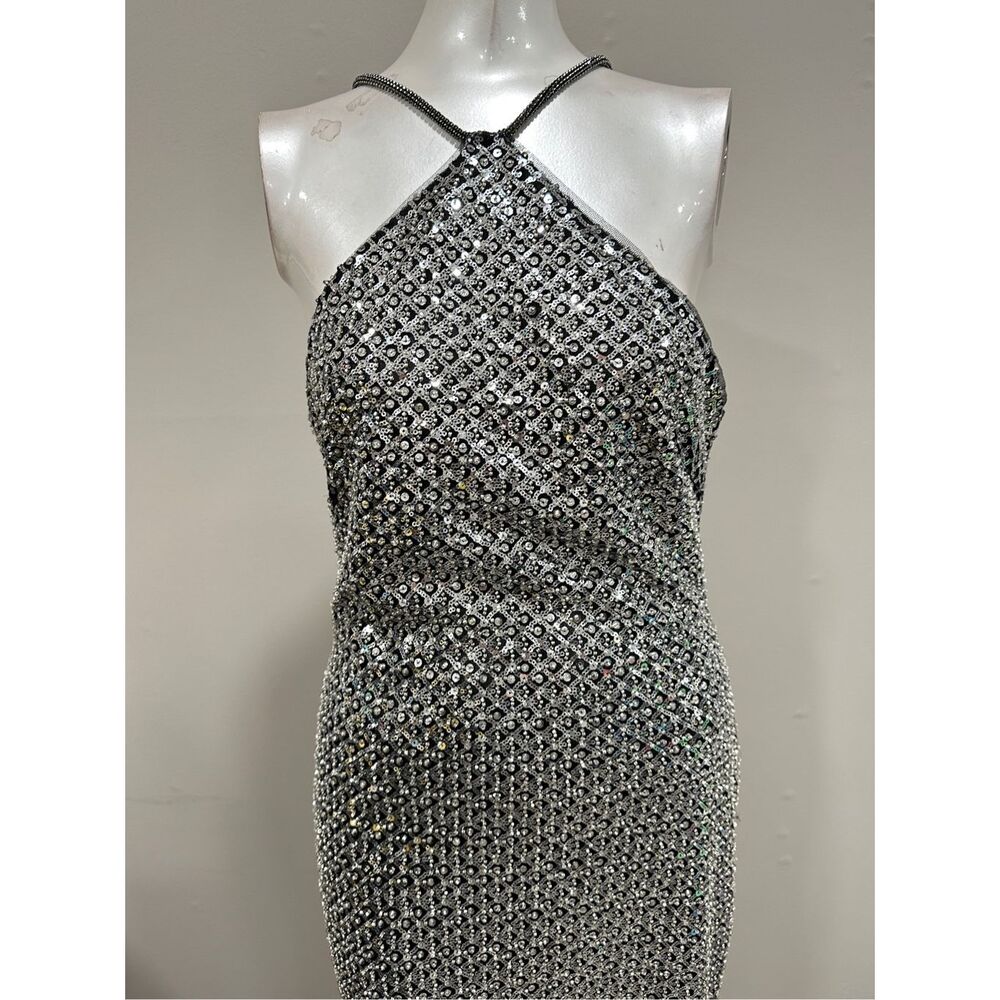 HALSTON YEVA GOWN IN CRYSTAL SEQUIN US8 $695 - Picture 5 of 10